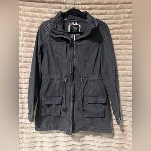 Outerwear by Lisa Women's Charcoal Gray Utility Jacket with Hood